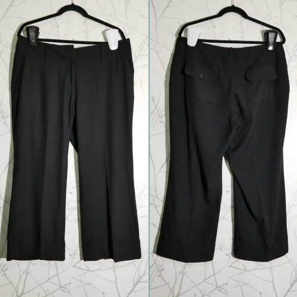 Michael Michael Kors Black High Rise Wide Leg Ankle Pants - Picture 1 of 5